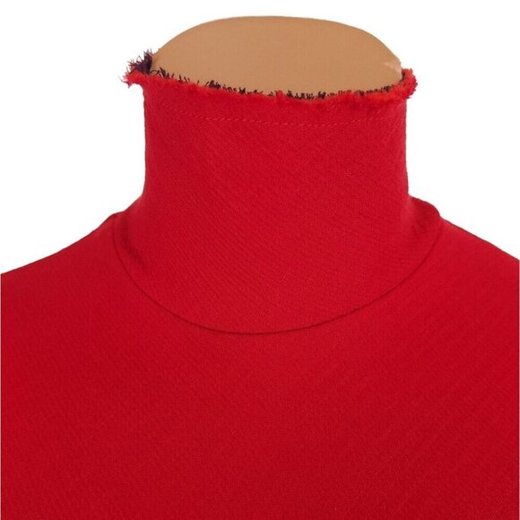 A.W.A.K.E. Sleek Octopus Turtleneck Size 36 US 4 Womens Red Awake $295 - Picture 3 of 14